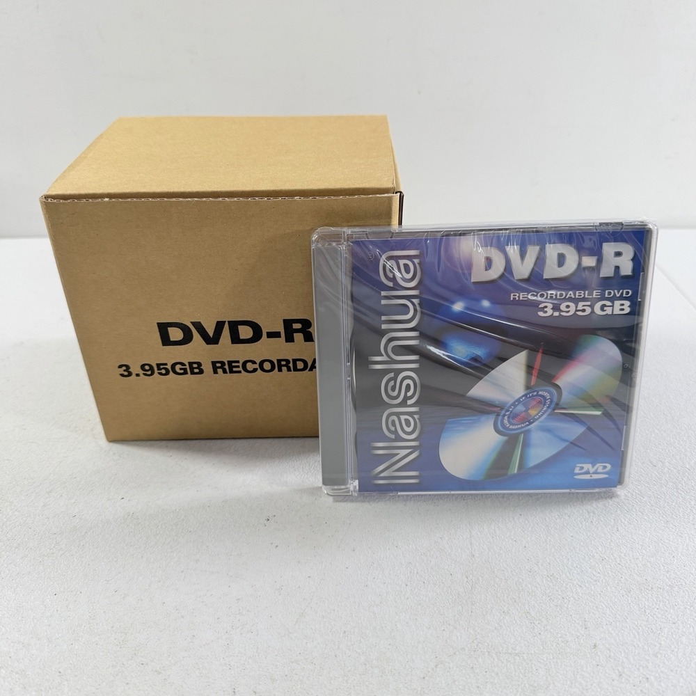 Nashua DVD-R 3.95 GB 60 Min Recordable DVD Standard Case Box Of 10 NEW SEALED